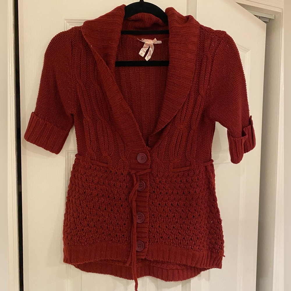 Derek Heart Burgundy Cardigan Size Small NWOT